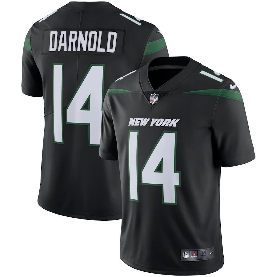Men New York Jets 14 Sam Darnold Nike Stealth Black Vapor Limited NFL Jersey